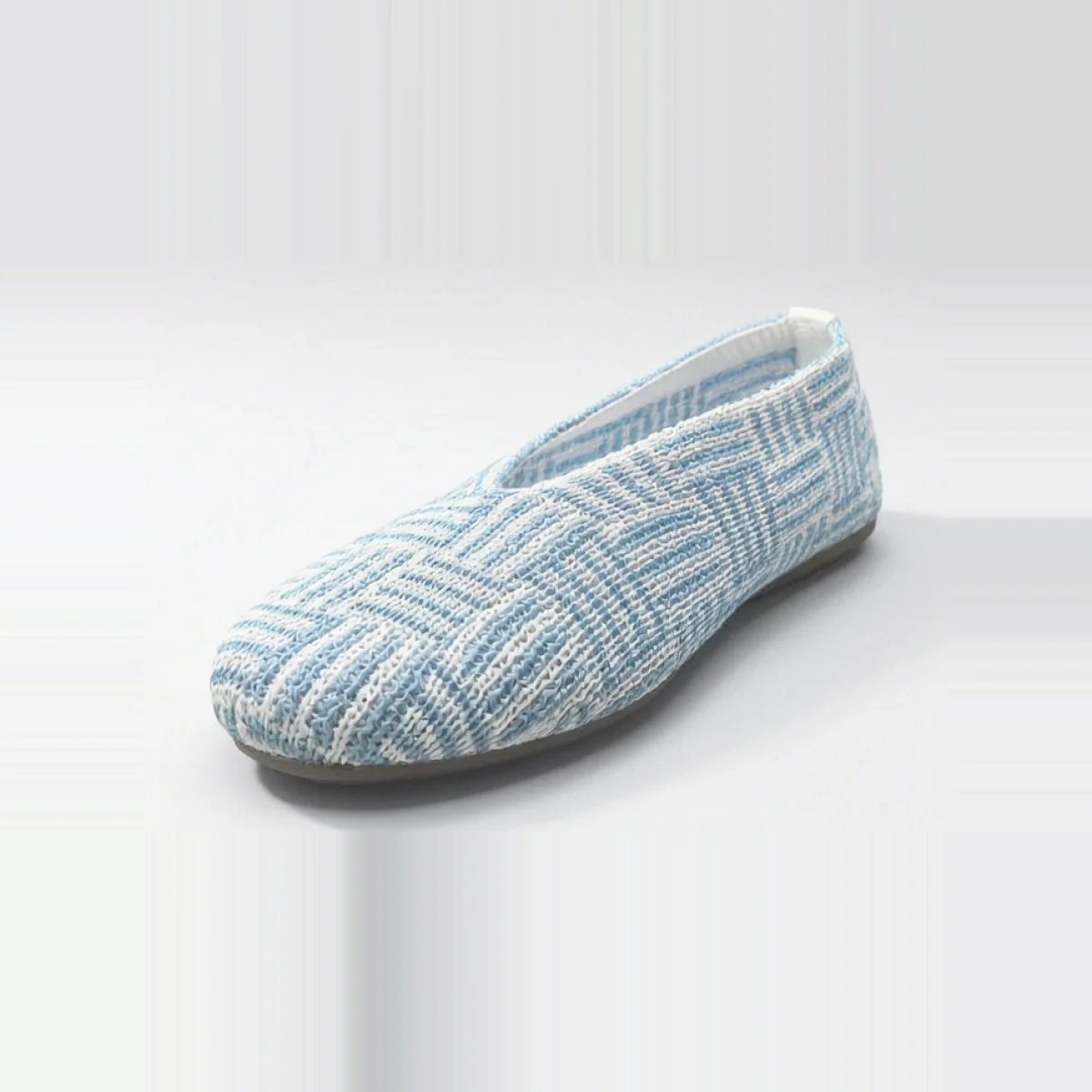 Zapato Barco Tejido Azul Blanco