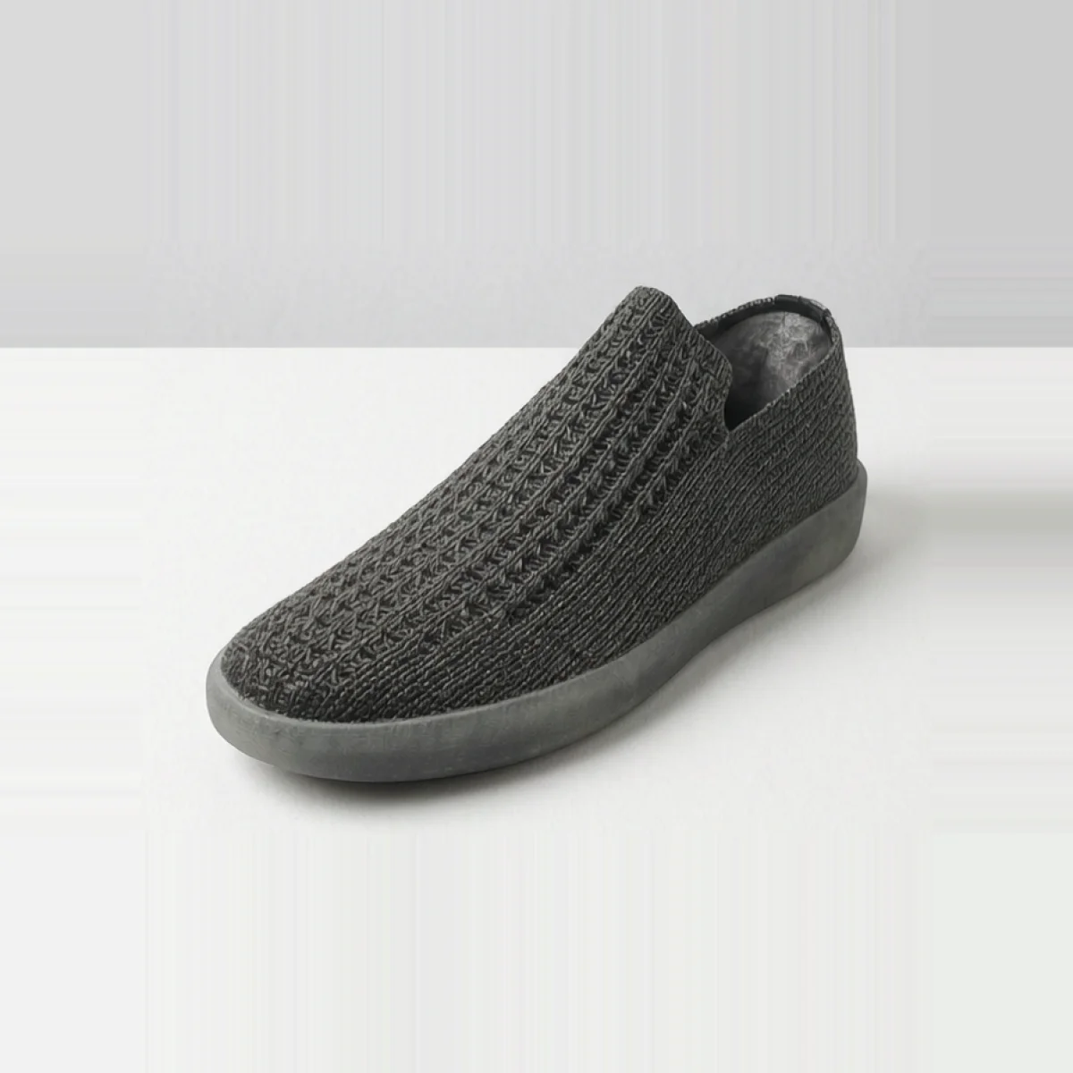 Zapato Barco Tejido Gris Oscuro