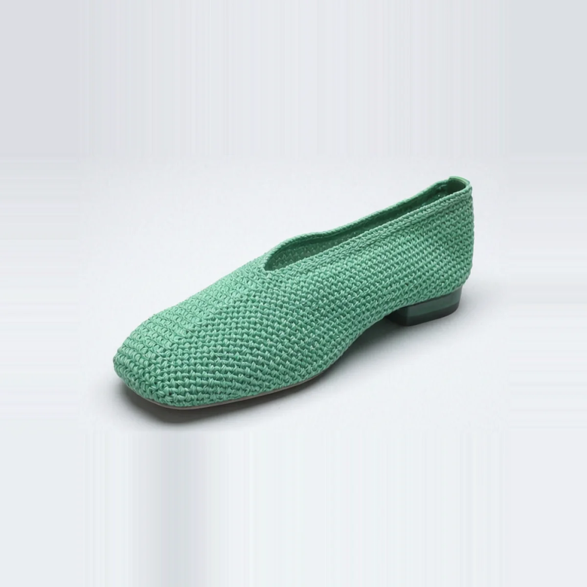 Blue White Woven V-Cut Flat