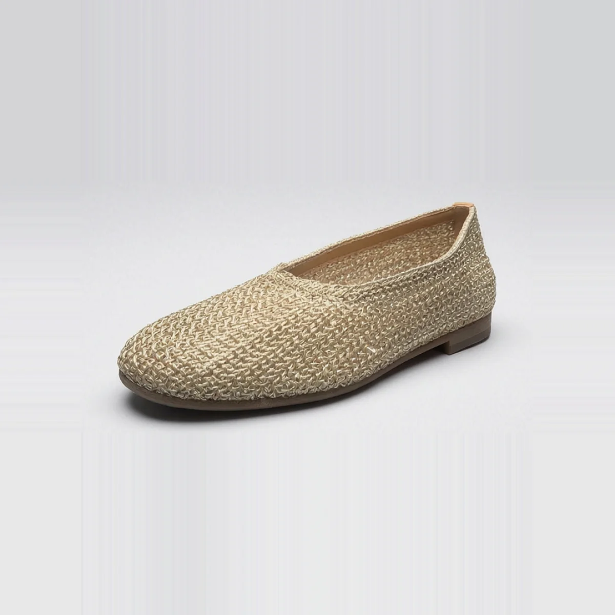 Mint Green Woven V-Cut Flat