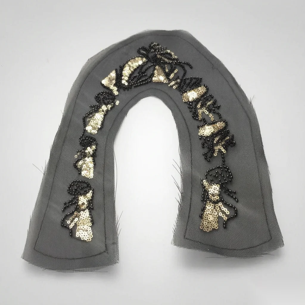 Grey Gauze Gold-Embroidered Upper