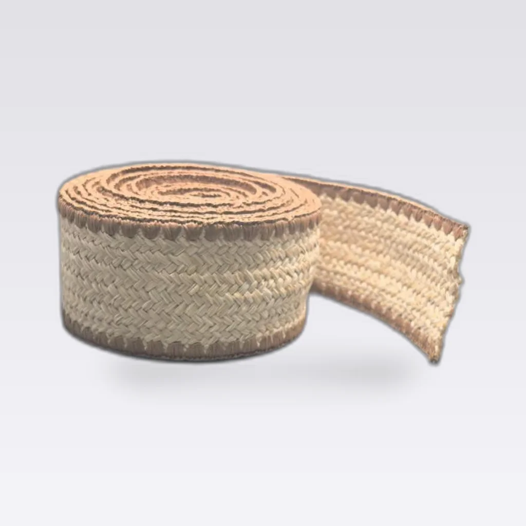 Beige Pink Edge Raffia Woven Tape