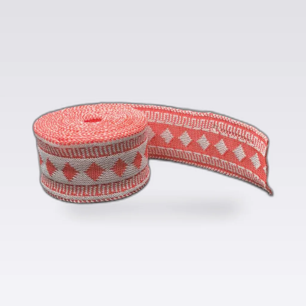 Red White Diamond Polyester Ribbon
