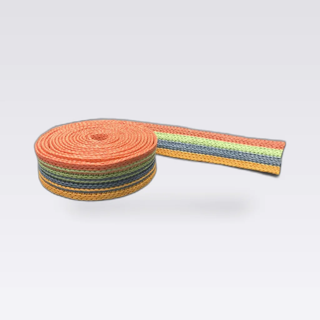 Orange Green Stripe Woven Tape