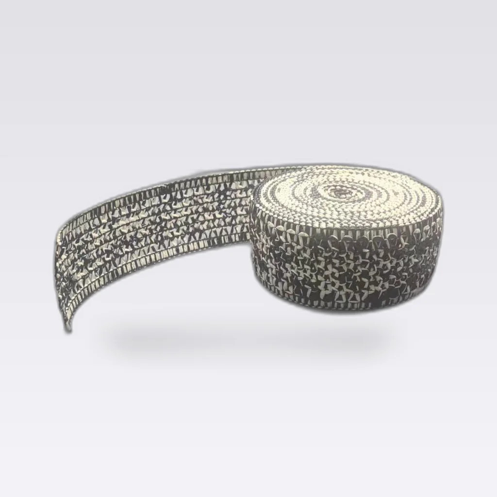 Black Silver Thread Binding Tape